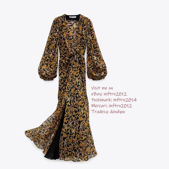 SOLD! ZARA Long Dress with Knot Detail - Picture 16 of 16